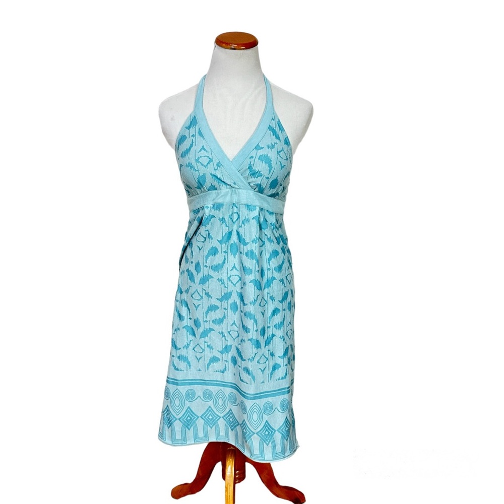 Athleta Blue Balsa Halter Burnout Dress Women’s Sz‎ XS